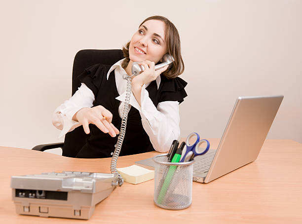 istock Businesswoman calling by phone 177536188