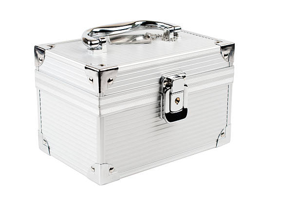 istock Silver casket isolated on the white background 177536206