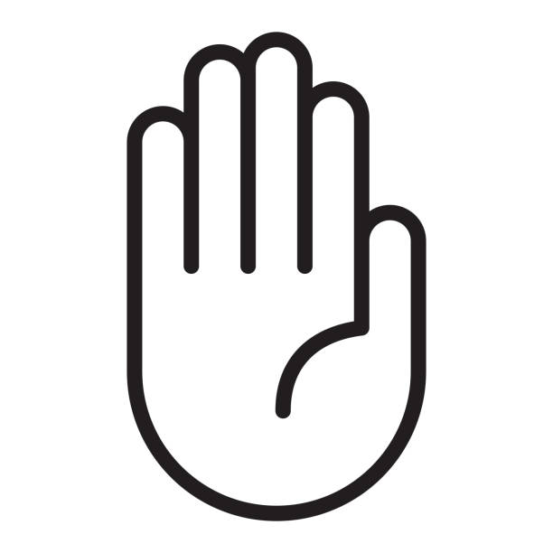 ilustrações de stock, clip art, desenhos animados e ícones de hand thin line icon - editable stroke - mão