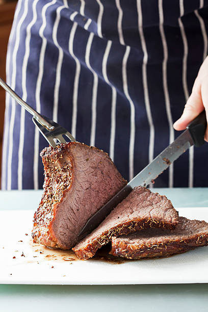 istock Roast meat is being carved 177536631