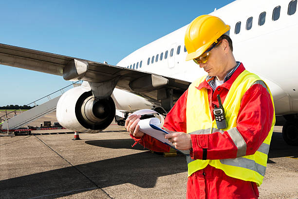 Aircraft engineer stock photo