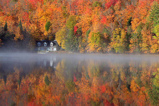 istock Autumn colors reflections on the lake, Quebec, Canada (XXXL) 177537352
