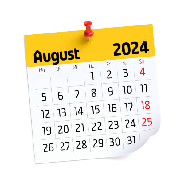 istock August Calendar 2024 in German Language. Isolated on White Background. 3D Illustration 1775381866