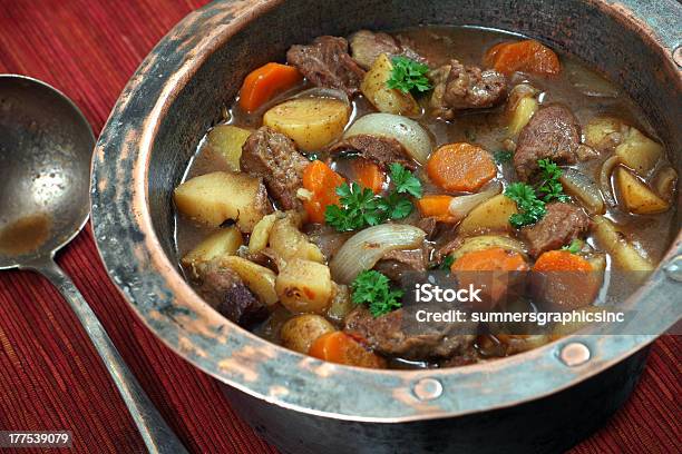 Irish Stew In Copper Bowl With Vintage Spoon Stock Photo - Download Image Now - Irish Stew, Irish Culture, Stew