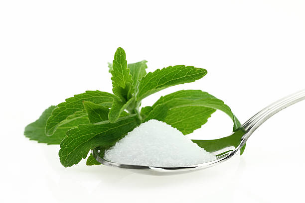 istock Stevia rebaudiana on a silver spoon 177539443