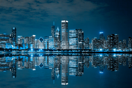 Chicago en la noche photo