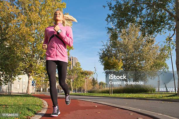 Girl Running In The City Stock Photo - Download Image Now - Active Lifestyle, Activity, Adolescence