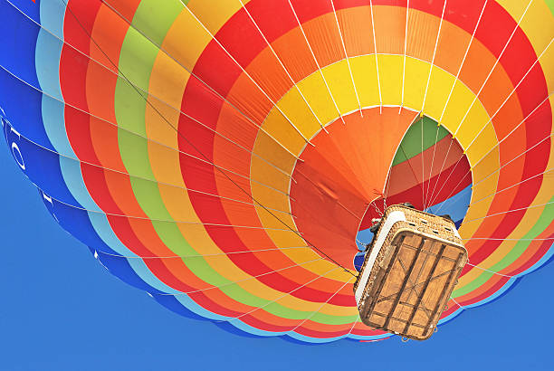 Colorful hot air ballon Hot air ballon on the blue sky ballooning festival stock pictures, royalty-free photos & images