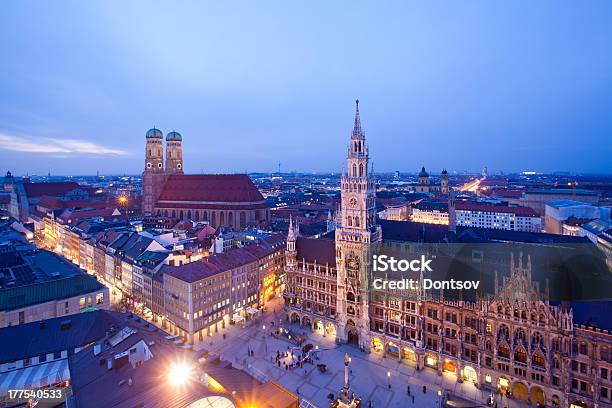 Munich At The Evening Stock Photo - Download Image Now - Munich, Urban Skyline, Night