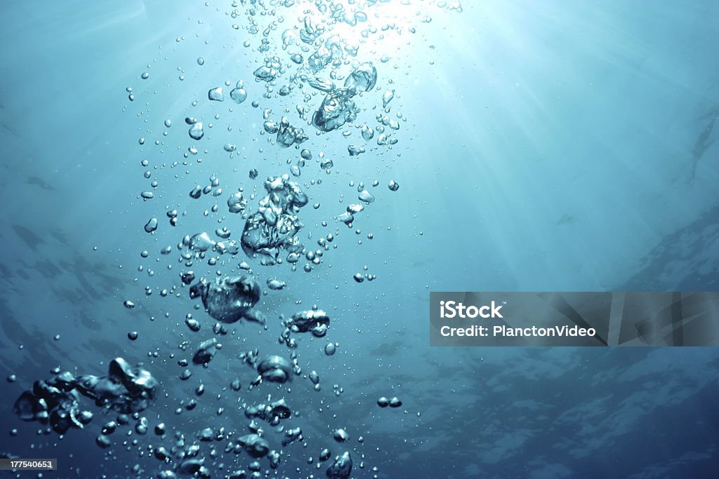 Bubbles Bubbles undersea and sun rays. Bubble Stock Photo