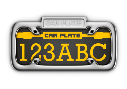 Car Plate isolated 3d rendered