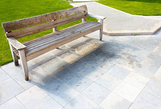istock Wooden bench placed in peaceful place 177541250