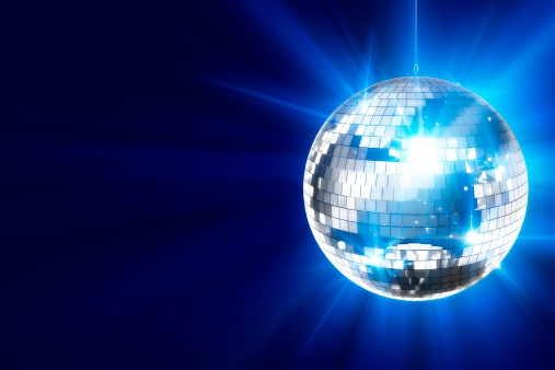 Disco Ball Blue Disco Background. Music Illustration