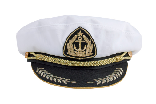 Marine cap with embroidered anchor and star