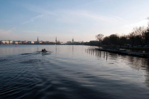 rowing on the lake aussenlaster in Hamburg