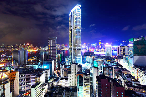 istock Hong Kong with crowded buildings at night 177542345