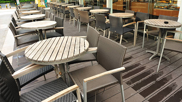 istock cafe tables and seats in line 177543061