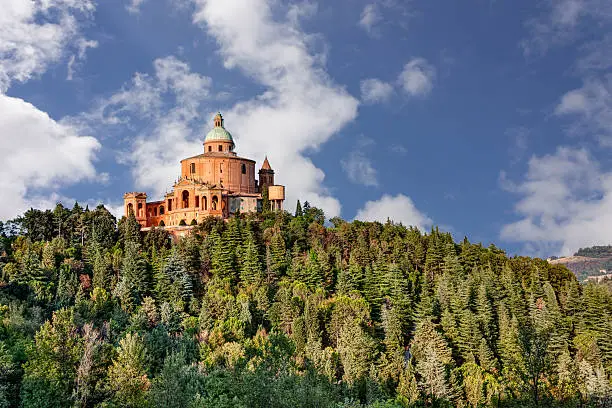 "sanctuary of the Madonna di San Luca, antique church on the hill of Bologna, Italy"