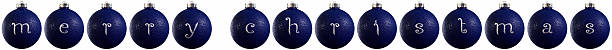 Merry Christmas blue sparkly Ornaments Baner (XXXL) stock photo