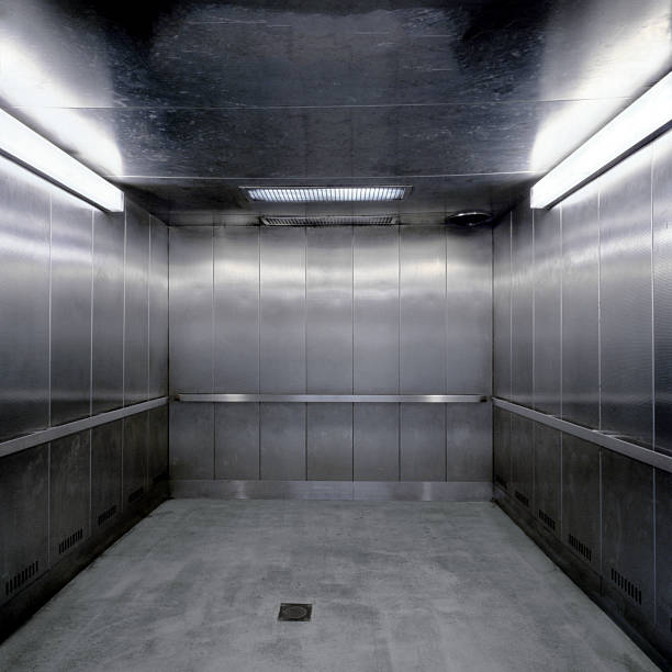 istock Silver Metal Elevator, New York City 177544243