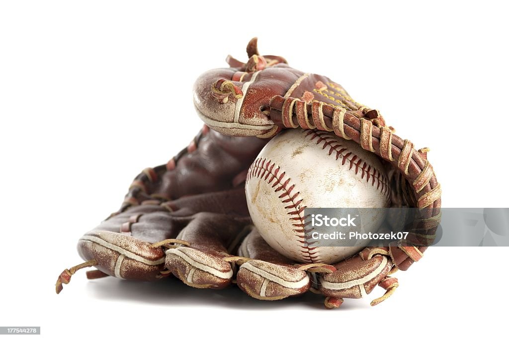 Baseball glove Baseball glove isolated over white Baseball - Sport Stock Photo