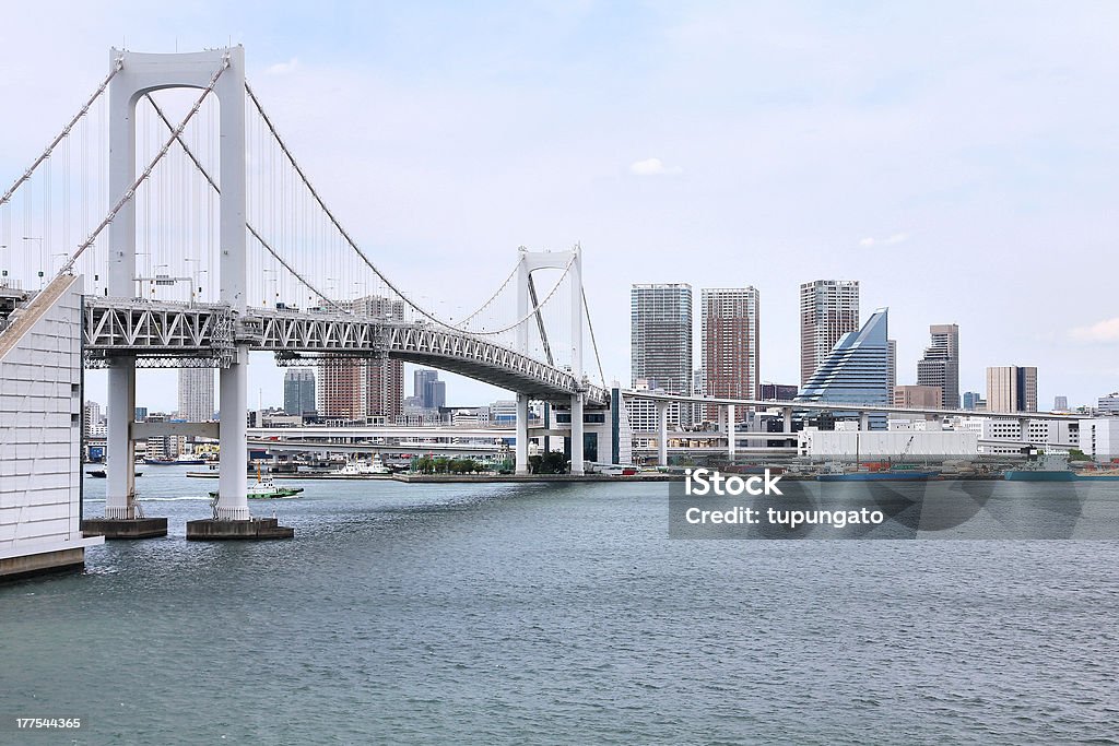 Tokyo "Tokyo, Japan - view of Rainbow Bridge from famous Odaiba island" No People Stock Photo