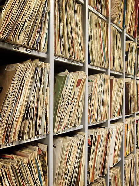 istock Rack of vinyl records 177544828