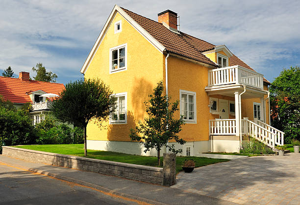sueco habitação - sweden nobody building exterior architectural feature imagens e fotografias de stock