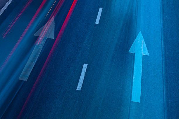 istock Lights on a traffic street with markings 177545349