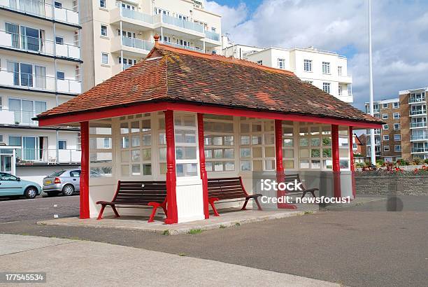 Seafront Shelter Bexhill Stock Photo - Download Image Now - Bench, Bexhill, Building Exterior