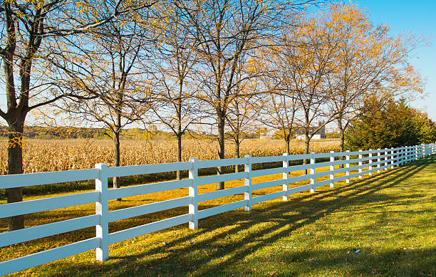 istock White country fence 177546107