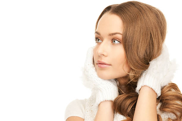 Portrait ideal woman cosmetic procedures, facial skin care, anti-aging effect. Professional makeup, natural cosmetics