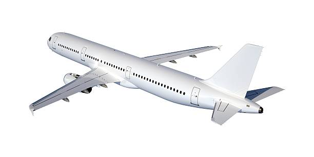 istock Passenger Jet in flight from aft-left Isolated on white 177546878