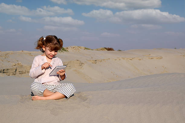 istock happy little girl play with tablet pc 177546907