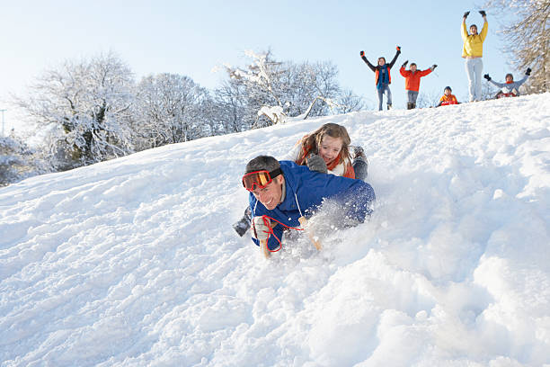 istock Father And Daughter Having Fun Sledging Down Hill 177547084