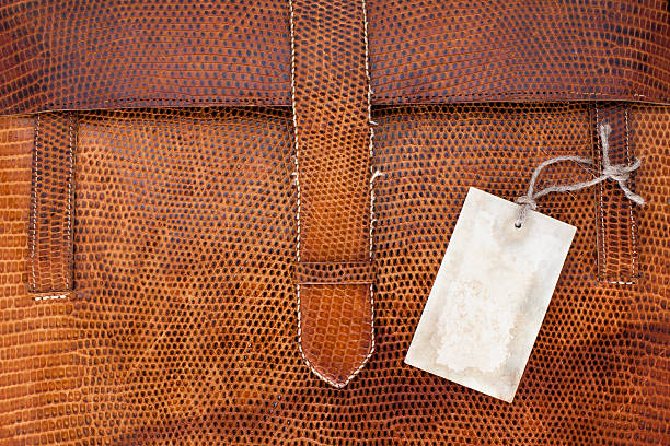 istock Vintage leather textured background with gift tag 177547476