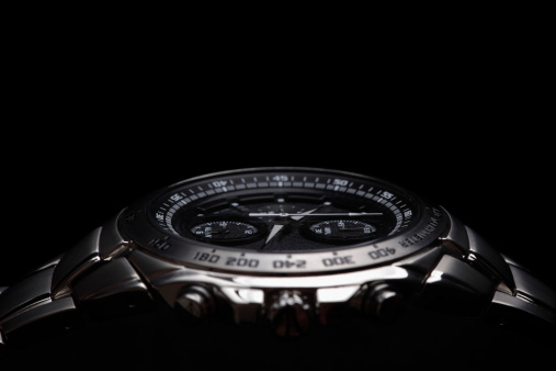 Wrist watch on black background