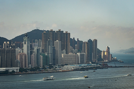 A general view of Victoria Harbour from Kowlooon District, Hong Kong, on November 5, 2023.