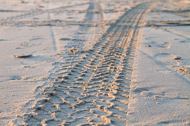 istock Tyre tracks in sand at the beach 177547873