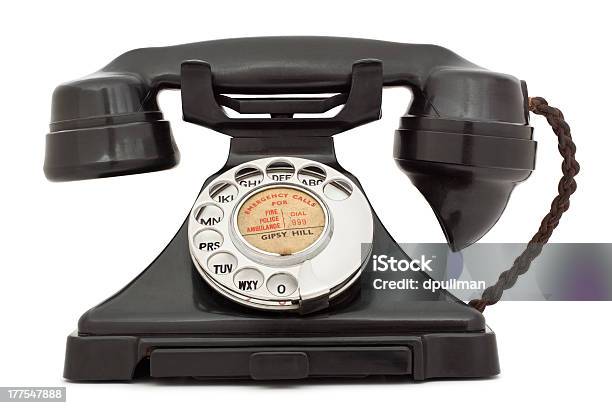 Foto de Telefone Antigo e mais fotos de stock de Antiguidade - Antiguidade, Figura para recortar, Indicador de Telefone