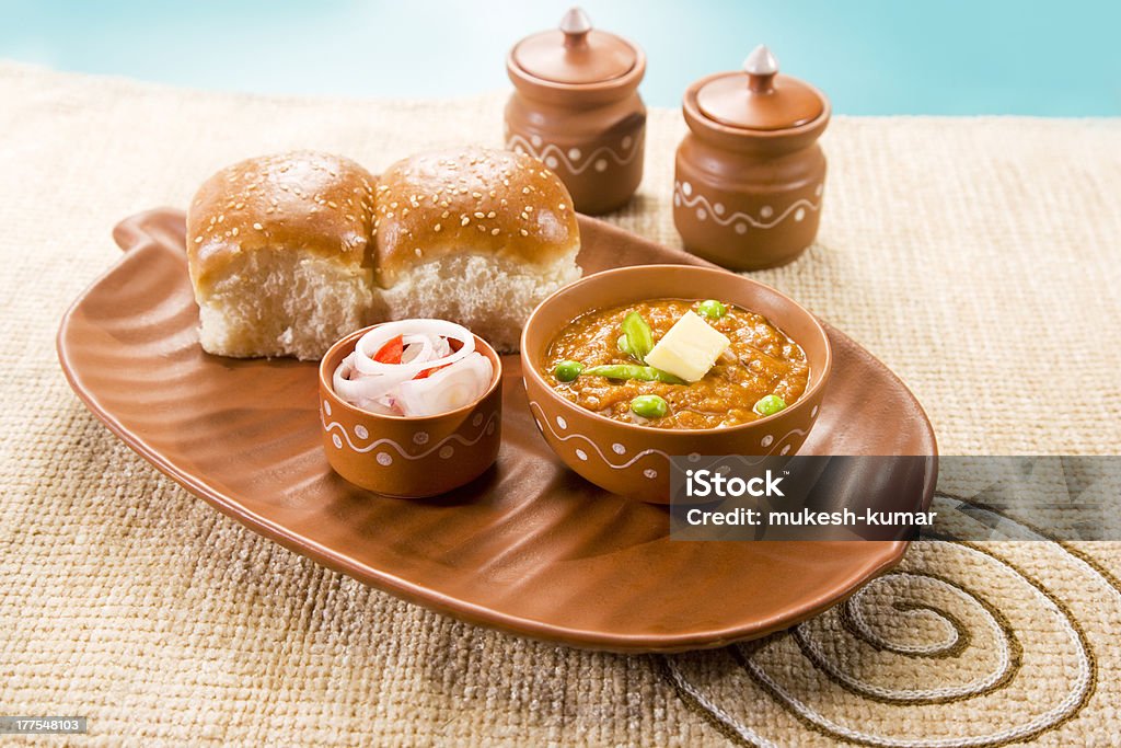 Pao Bhaji, Indian Fast Food "Pao Bhaji, Indian Fast Food" Paneer Stock Photo