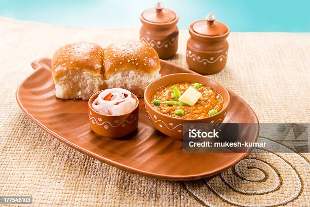 Pao Bhaji Indian Fast Food Stock Photo - Download Image Now - Paneer, Bowl, Bread