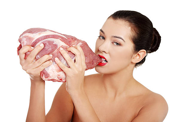 esfomeado - meat steak over eating women imagens e fotografias de stock