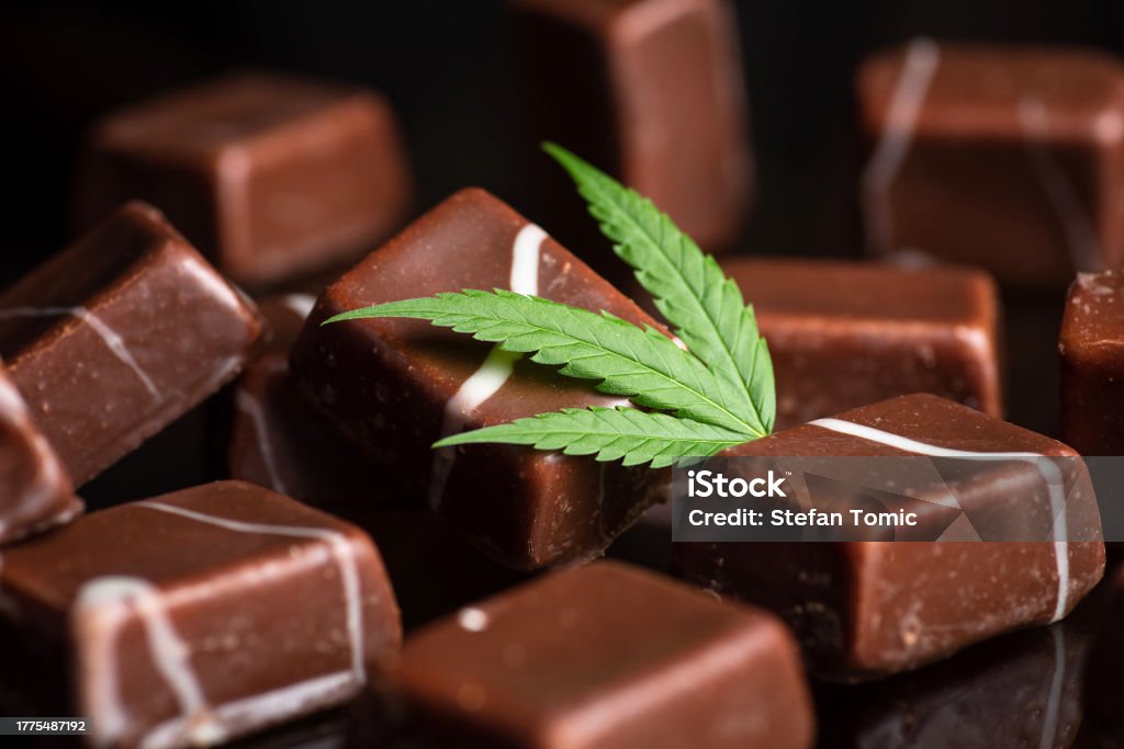 Marijuana Sweets Chocolate Cubes With Marijuana Stock Photo - Download Image Now ...