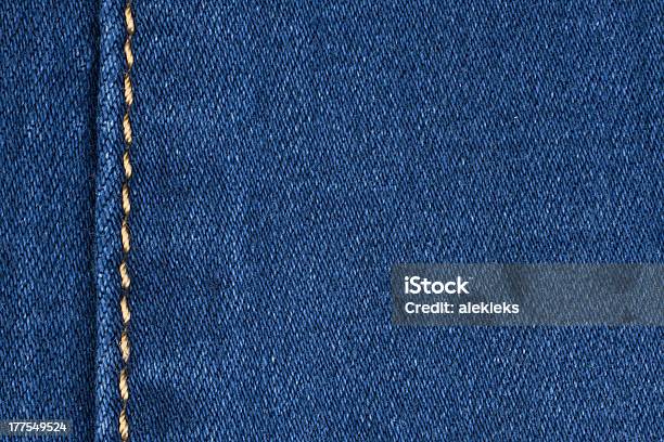 Yellow Seam On Denim Stock Photo - Download Image Now - Abstract, Acid Washed, Backgrounds