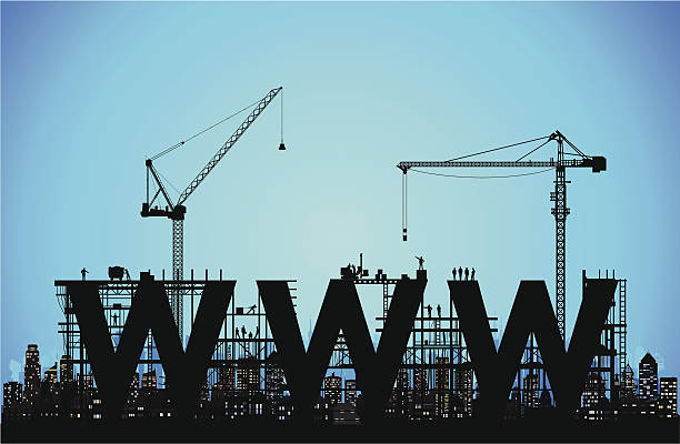 웹 사이트 - web page www construction construction site stock illustrations