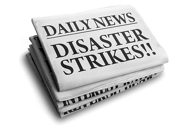 istock Disaster strikes daily newspaper headline 177550111