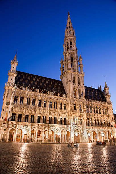 istock Brussels - The main square and Town hall in evening 177550127
