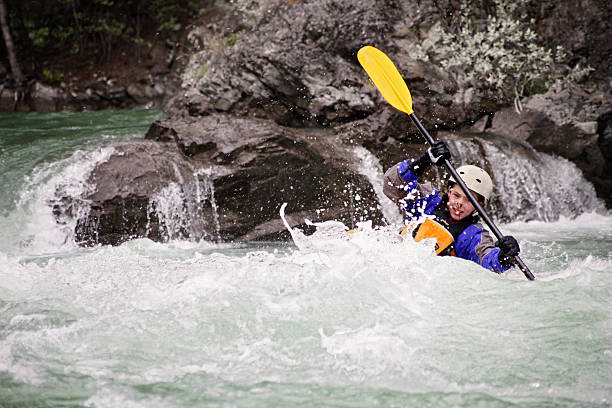 istock Young male whitewater kayaker 177550436