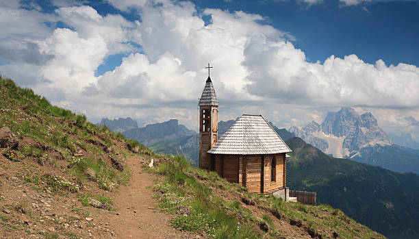 istock Dolomites, Col di Lana and chapel 177550585